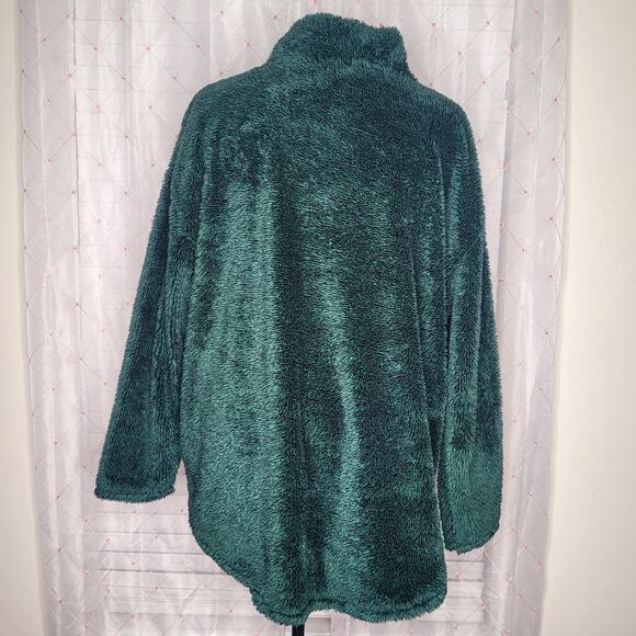 Maurices Forest Green Lodge Sherpa Fleece Sweatshirt Pockets Size‎ 2X - Picture 3 of 8